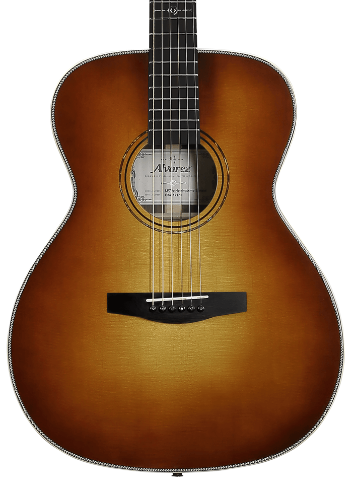 Alvarez Laureate LF70E Folk OM Electro Acoustic in Herringbone Sunset